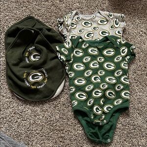 NFL Green Bay Packers Baby Bodysuit Set - Green and Gray